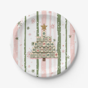 Mahjong Christmas Tree Paper Plates