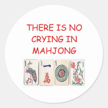 Mahjong Classic Round Sticker by jimbuf at Zazzle