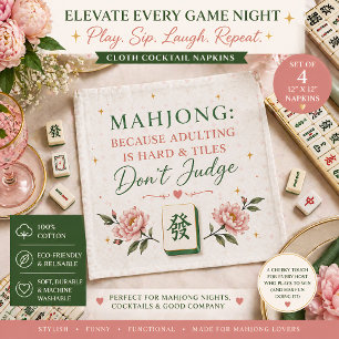 Mahjong Cocktail Napkins Funny Hostess Set