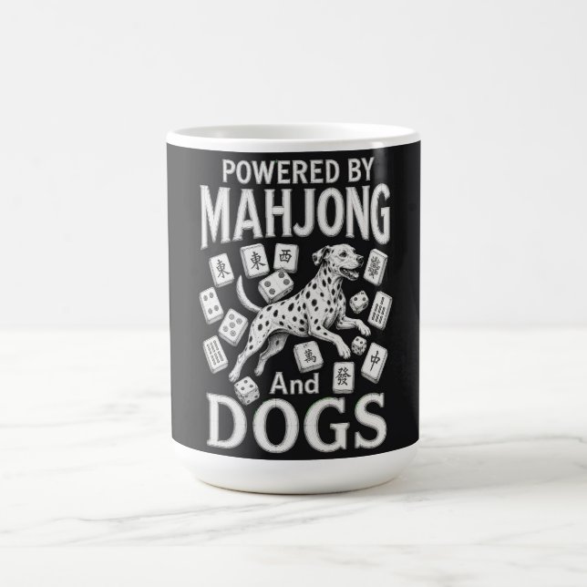 Mahjong & Dalmatian Dog Lover Gift Coffee Mug (Center)