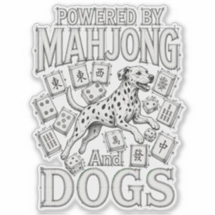 Mahjong & Dalmatian Dog Lover Gift Sticker