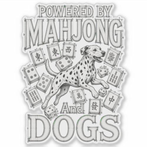 Mahjong & Dalmatian Dog Lover Gift Sticker