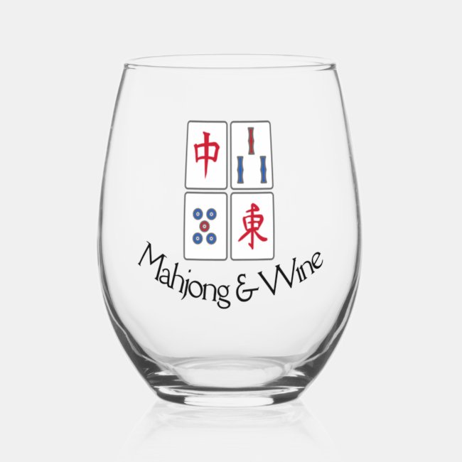 Mahjong Design Stemless Wine Glass