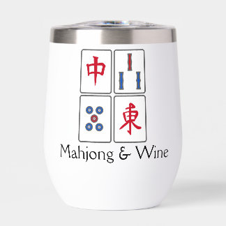 Mahjong Design Thermal Wine Tumbler