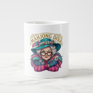 Mahjong Diva Funny Women's Giant Coffee Mug