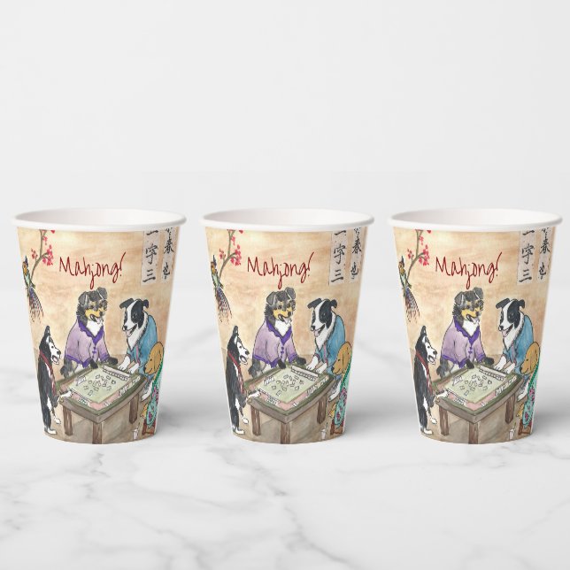 Mahjong Dogs -  Paper Cups (Multi)