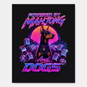 Mahjong & Dogs Synthwave Doberman Art Foam Board