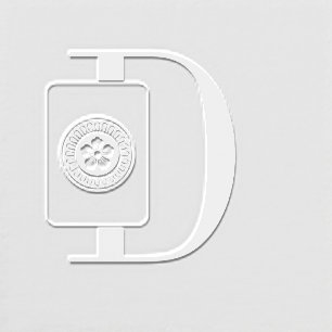 Mahjong Dot Coin Tile Over Single Initial Monogram Embosser