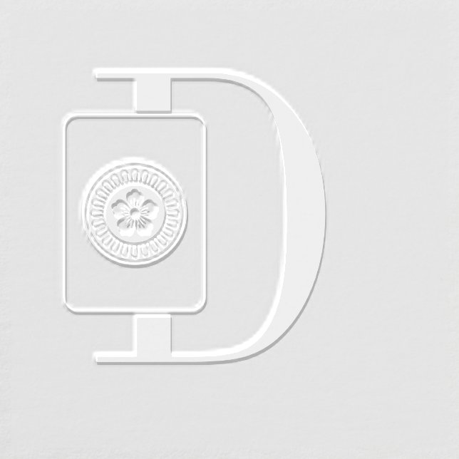 Mahjong Dot Coin Tile Over Single Initial Monogram Embosser (Design)