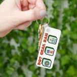 Mahjong Dot Crak Bam   Keychain<br><div class="desc">Keychain  design for Mahjong lovers features text and tile for each suit "Dot",  "Crak" and "Bam"</div>