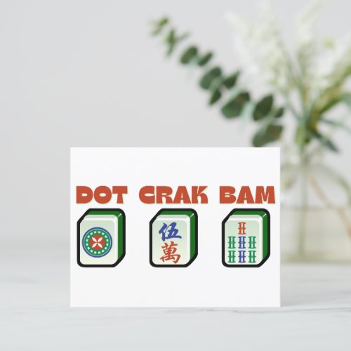 Mahjong Dot Crak Bam  Postcard