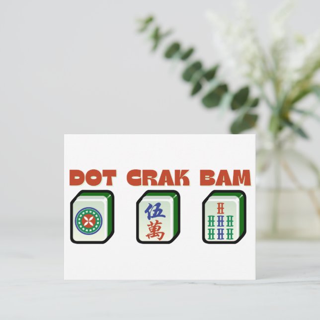 Mahjong Dot Crak Bam  Postcard (Standing Front)
