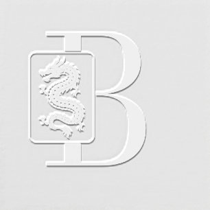 Mahjong Dragon Tile Over Single Initial Monogram Embosser