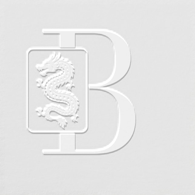Mahjong Dragon Tile Over Single Initial Monogram Embosser (Design)