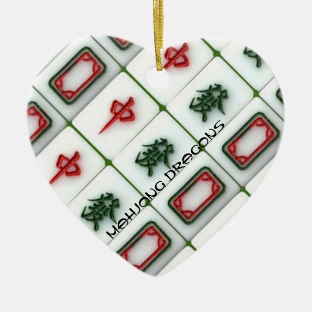 Mahjong Dragons Ceramic Ornament (Front)