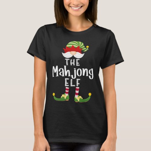 Mahjong Elf Group Christmas Funny Pajama Party T_Shirt