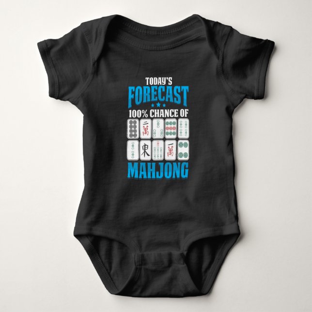 Mahjong Forecast Mah Jong Boardgame Lover Baby Bodysuit (Front)