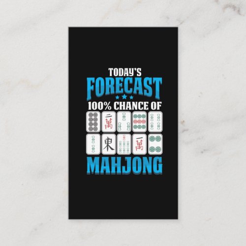 Mahjong Forecast Mah Jong Boardgame Lover Business Card