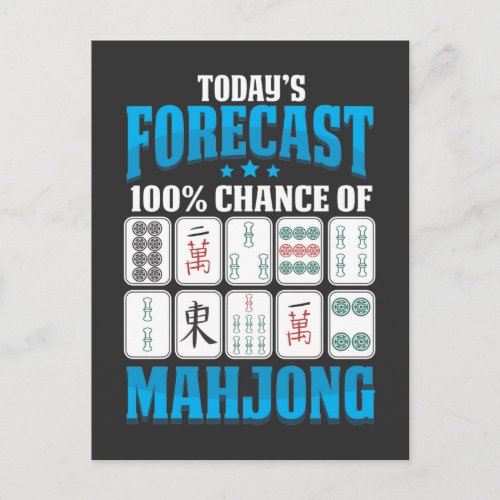 Mahjong Forecast Mah Jong Boardgame Lover Postcard