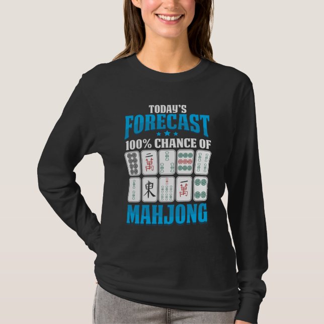 Mahjong Forecast Mah Jong Boardgame Lover T-Shirt (Front)