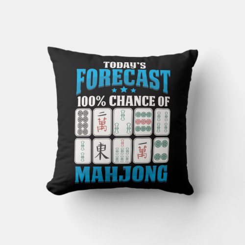 Mahjong Forecast Mah Jong Boardgame Lover Throw Pillow