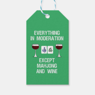 Mahjong Funny Wine Moderation Gift Tags