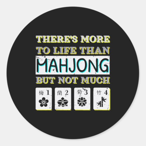 Mahjong Game Mah Jongg Online Player Tile 7 Classic Round Sticker
