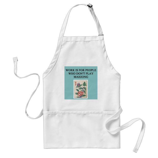 mahjong game player adult apron (Front)
