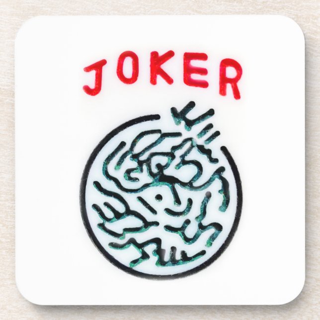 MahJong game symbol Joker tile Beverage Coaster (Front)