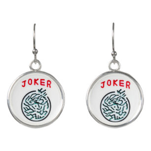 MahJong game symbol Joker tile Earrings