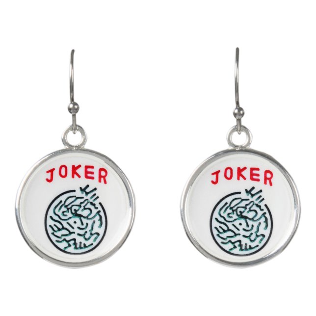 MahJong game symbol Joker tile Earrings (Front)