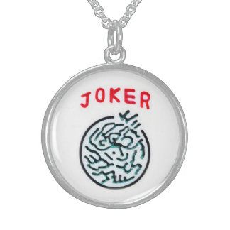 MahJong game symbol Joker tile Sterling Silver Necklace
