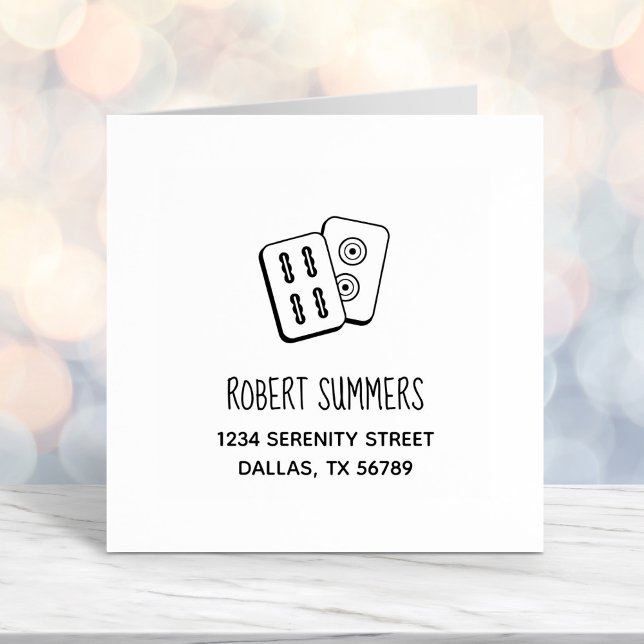 MahJong Game Tiles Address Self-inking Stamp (Creator Uploaded)