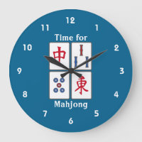 Mahjong Game Tiles Design Acrylic Wall Clock