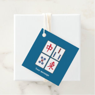 Mahjong Game Tiles Design  Favor Tags