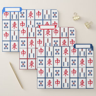 Mahjong Game Tiles Design File Folders Set