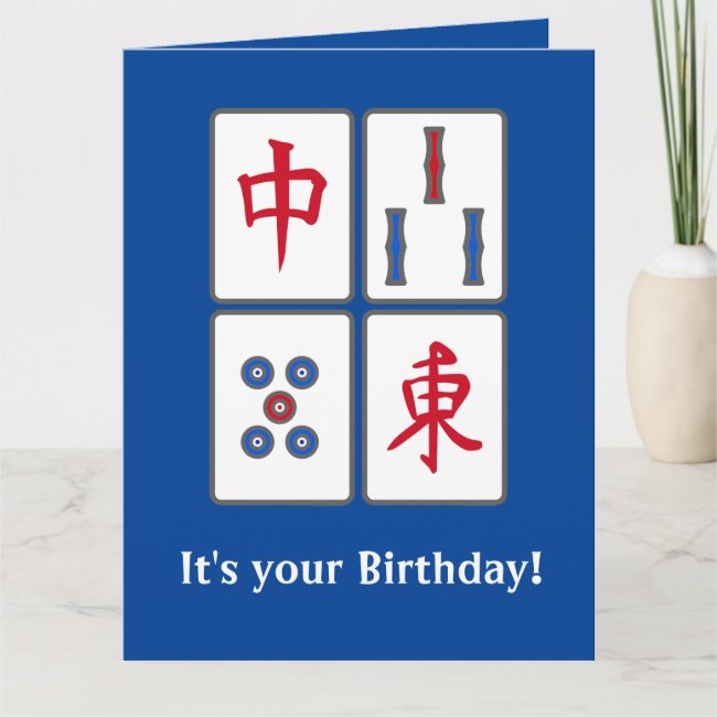 Mahjong Game Tiles Design Greeting Card