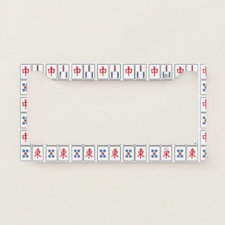 Mahjong Game Tiles Design License Plate Frame