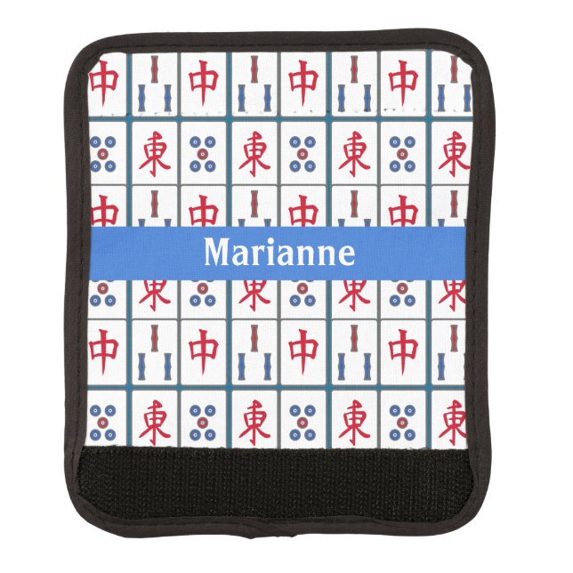 Mahjong Game Tiles Design Luggage Handle Wrap (Front)