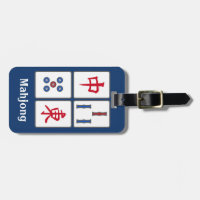 Mahjong Game Tiles Design Luggage Tag