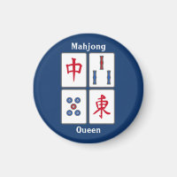 Mahjong Game Tiles Design Magnet