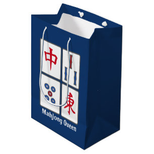 Mahjong Game Tiles Design Medium Gift Bag