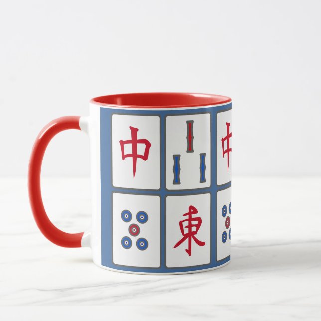 Mahjong Game Tiles Design Mug (Left)