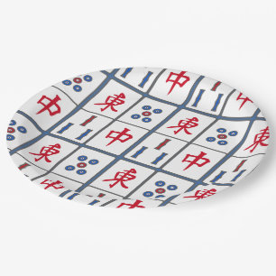 Mahjong Game Tiles Design Paper Plates