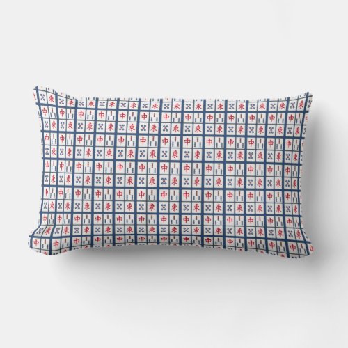 Mahjong Game Tiles Pattern Design Lumbar Pillow