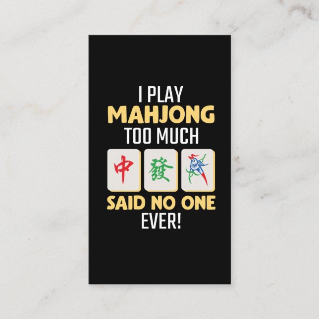 Mahjong Gamer Board Game China Japan Mah Jong Business Card (Front)