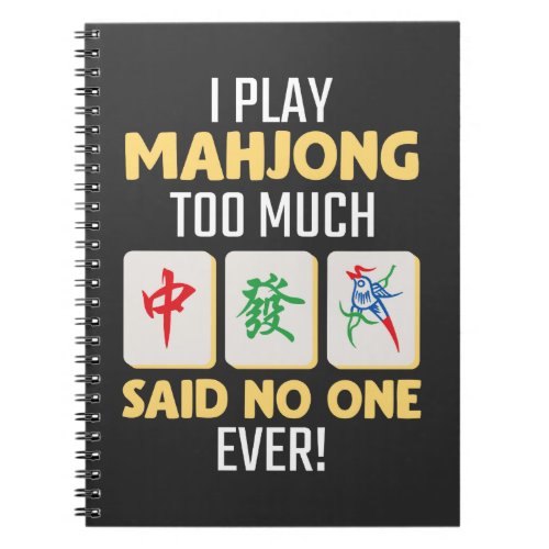 Mahjong Gamer Board Game China Japan Mah Jong Notebook
