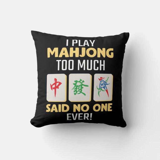 Mahjong Gamer Board Game China Japan Mah Jong Throw Pillow (Front)