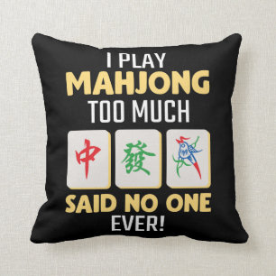 Mahjong Gamer Board Game China Japan Mah Jong Throw Pillow