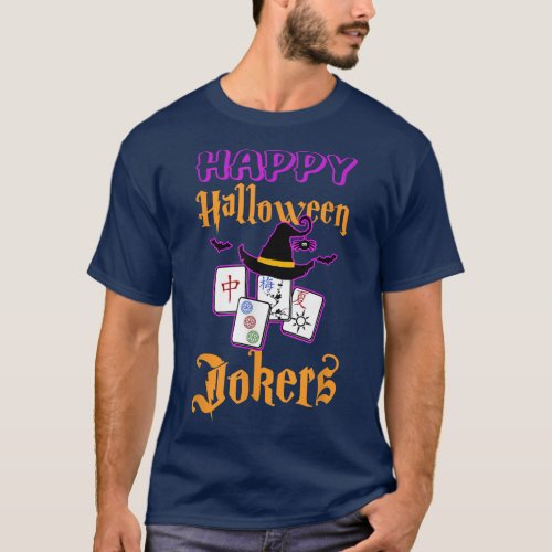 Mahjong Happy Halloween Jokers Tile Game Baseball  T_Shirt